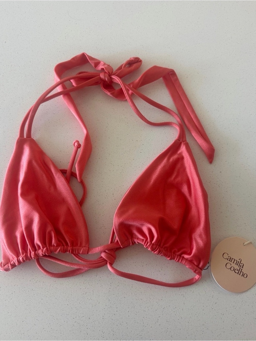NWT Camila Coelho Coral Triangle Bikini Top